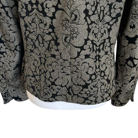 Evan Picone Jacket Blazer Women's Size 12 Brown Textured Floral Embossed Velvet - Picture 9 of 14